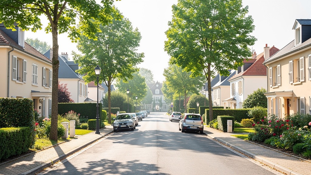 Rue résidentielle dans le quartier du château de Champs-sur-Marne