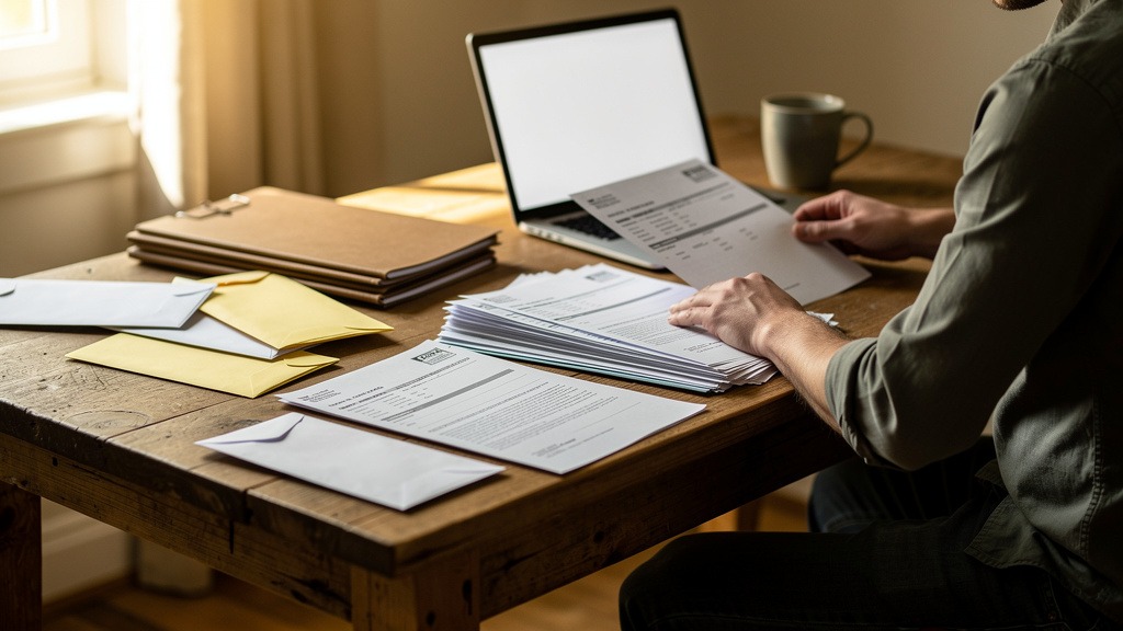 Locataire consultant ses relevés de charges annuels à son bureau
