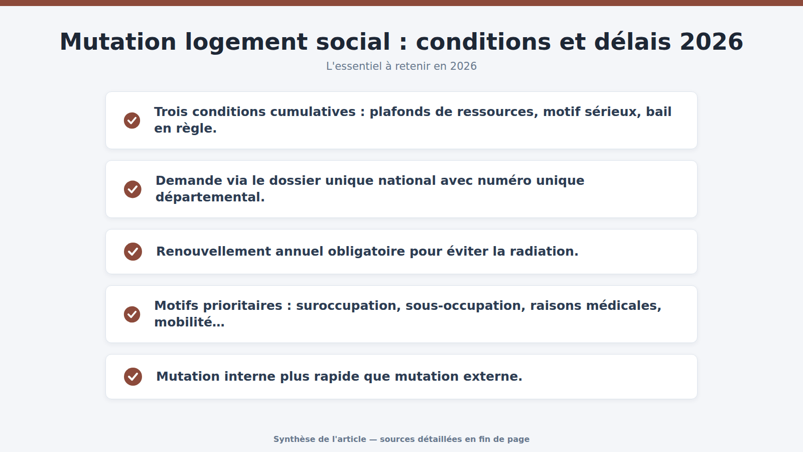 Mutation logement social : conditions et délais 2026 : l'essentiel à retenir (2026)