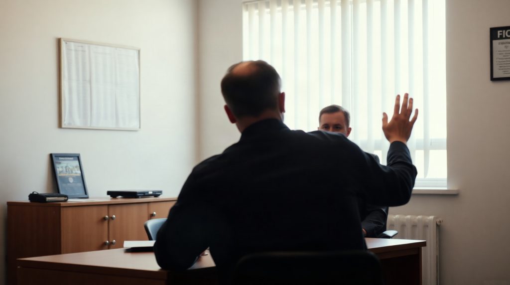 Conseiller bailleur social expliquant le classement par rang à un demandeur