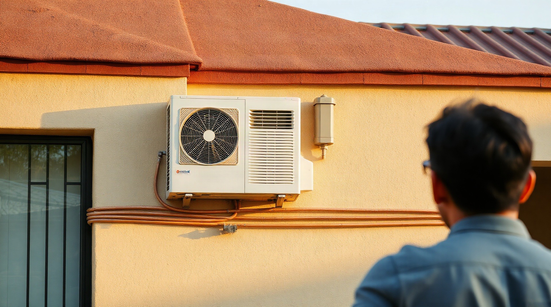 Groupe extérieur multi-split installé en façade de maison individuelle