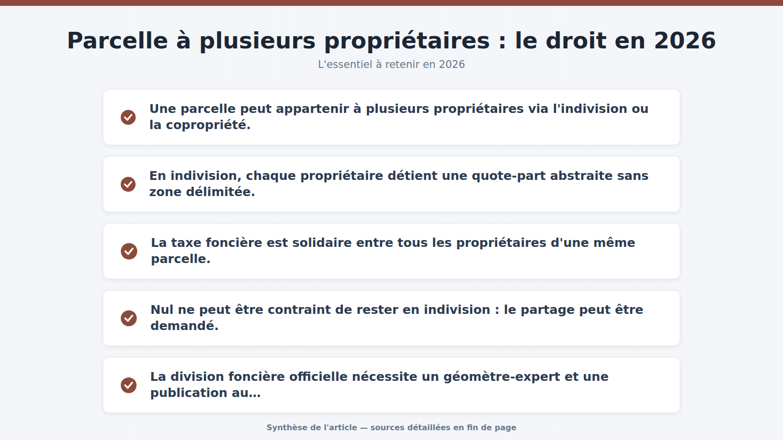 Parcelle à plusieurs propriétaires : le droit en 2026 : l'essentiel à retenir (2026)